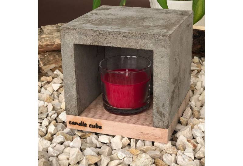 ECI Tools Duftkerze candle cube© Teelicht Tisch Kamin + Duftkerze nach Wahl (Set) von ECI Tools