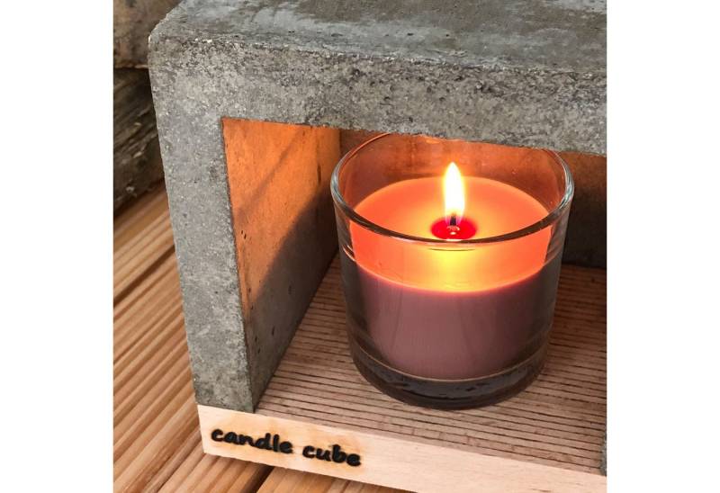 ECI Tools Outdoorkerze candle cube© Teelicht Tisch Kamin Beton mit Duftkerze nach Wahl (Set) von ECI Tools
