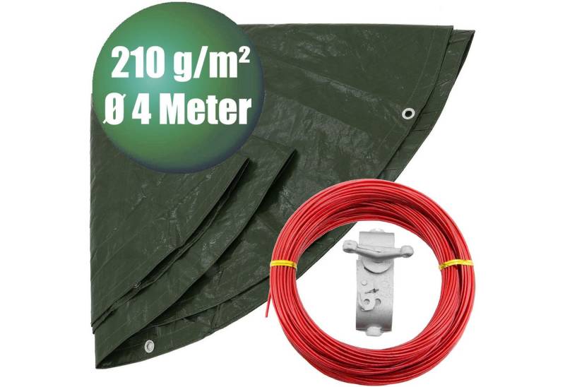 ECI Tools Schutzplane PE-Abdeckplane rund Ø 4 m grün + Spannseil Typ 430400 (2 tlg) von ECI Tools