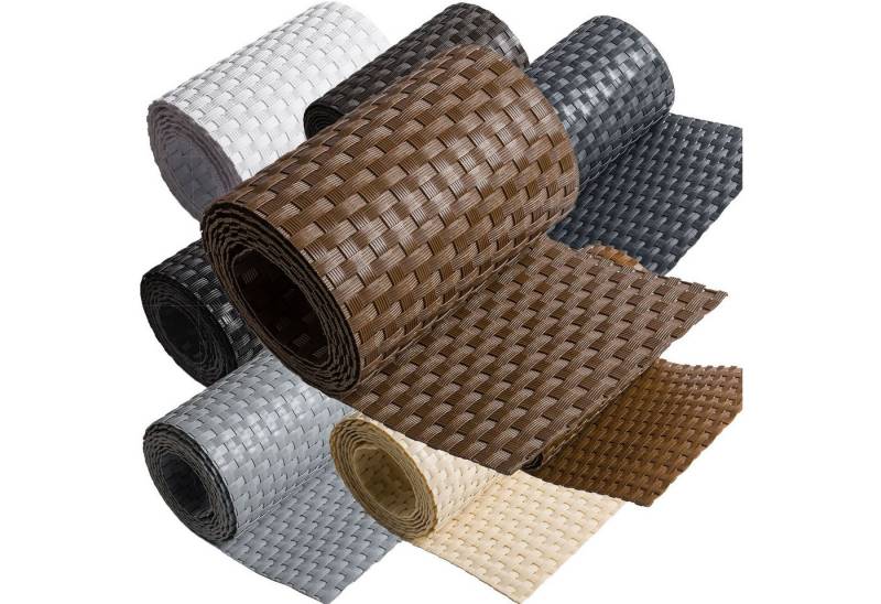 ECI Tools Sichtschutzstreifen Poly-Rattan Sichtschutzstreifen für Doppelstabzaun, (Rolle, 1-St), 19x255 cm von ECI Tools