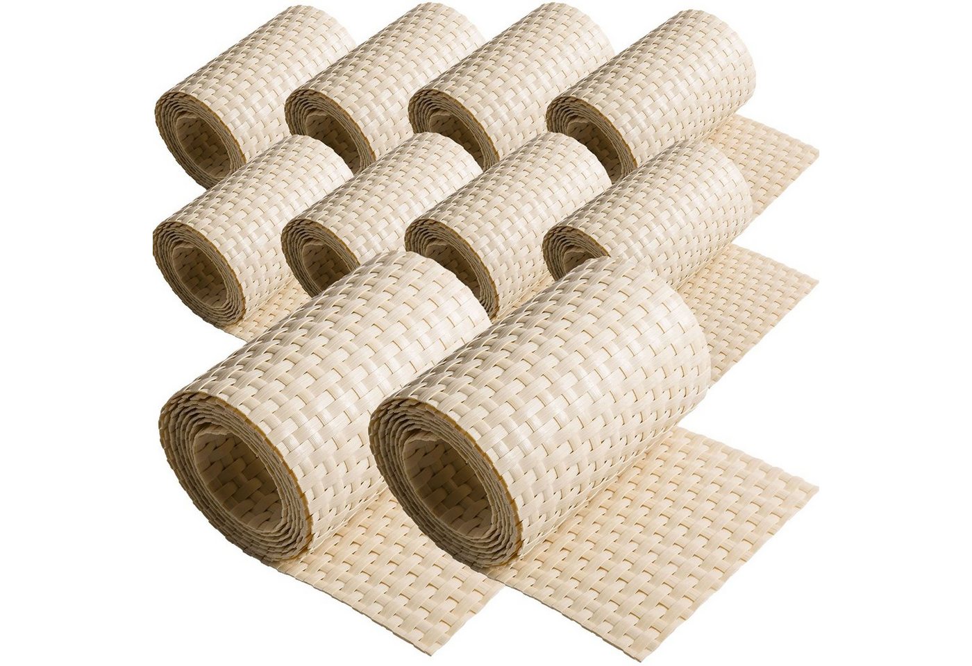 ECI Tools Sichtschutzelement ECI Poly-Rattan Sichtschutzstreifen für Doppelstabzaun versch. Farben, (Rolle, 10-St), 19x255 cm von ECI Tools