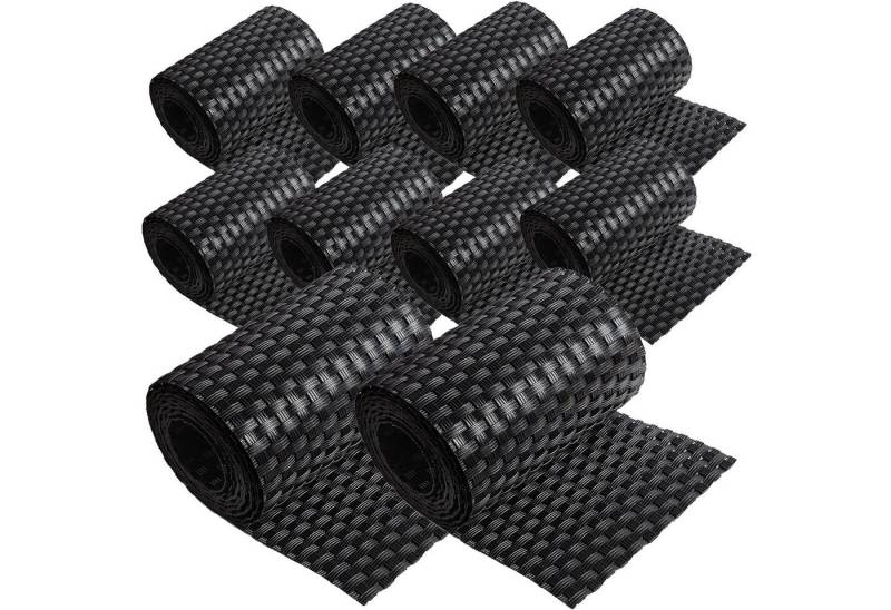 ECI Tools Sichtschutzstreifen Poly-Rattan Sichtschutzstreifen für Doppelstabzaun, (Rolle, 10-St), 19x255 cm von ECI Tools