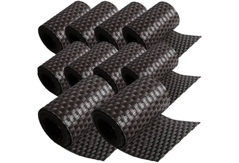 ECI Tools Sichtschutzstreifen Poly-Rattan Sichtschutzstreifen für Doppelstabzaun, (Rolle, 10-St), 19x255 cm von ECI Tools