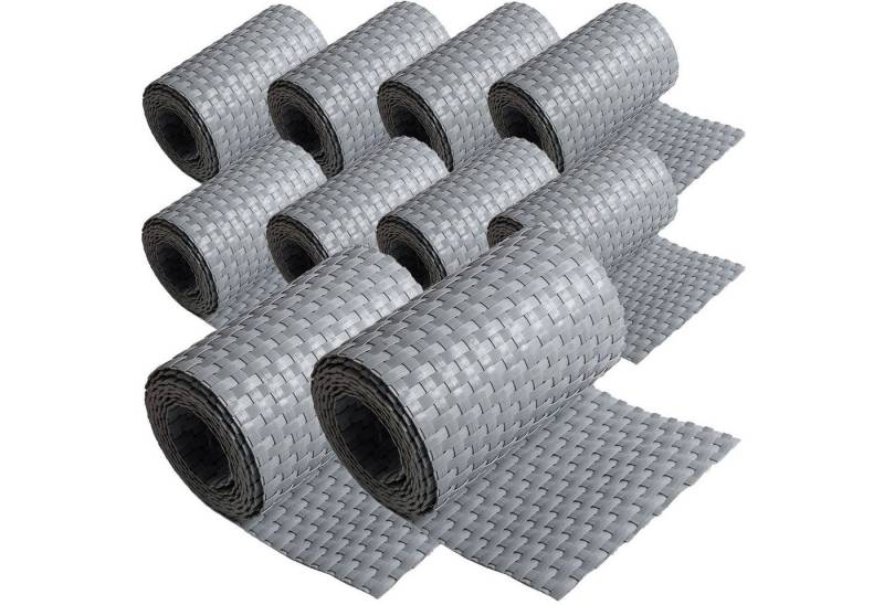 ECI Tools Sichtschutzstreifen Poly-Rattan Sichtschutzstreifen für Doppelstabzaun, (Rolle, 10-St), 19x255 cm von ECI Tools