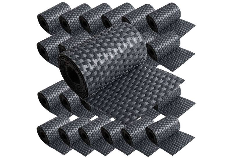 ECI Tools Sichtschutzstreifen Poly-Rattan Sichtschutzstreifen für Doppelstabzaun, (Rolle, 25-St), 19x255 cm von ECI Tools