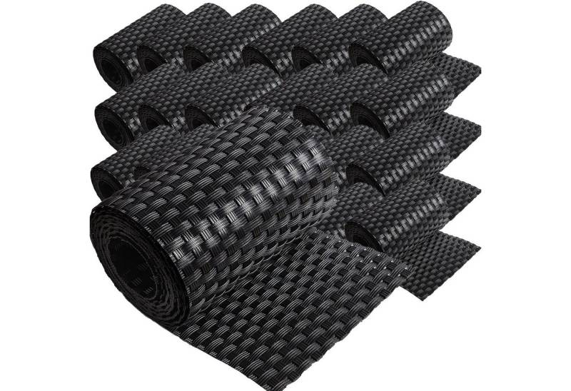 ECI Tools Sichtschutzstreifen Poly-Rattan Sichtschutzstreifen für Doppelstabzaun, (Rolle, 25-St), 19x255 cm von ECI Tools