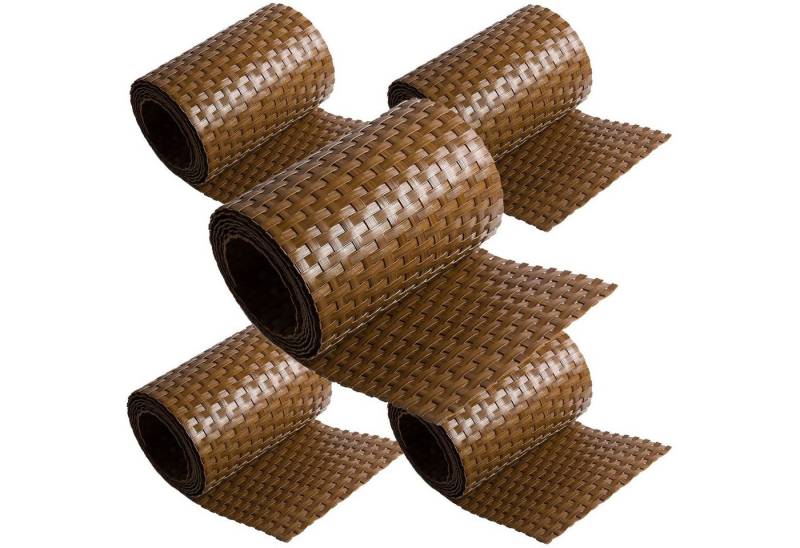 ECI Tools Sichtschutzstreifen Poly-Rattan Sichtschutzstreifen für Doppelstabzaun, (Rolle, 5-St), 19x255 cm von ECI Tools
