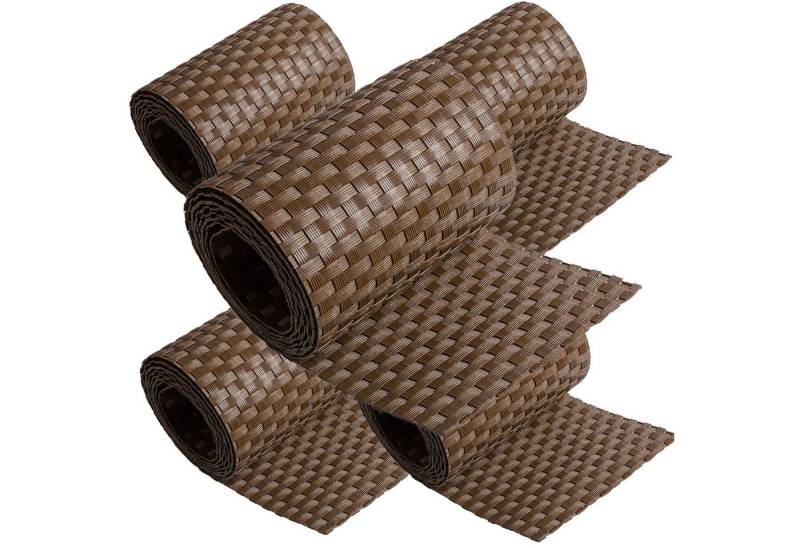 ECI Tools Sichtschutzstreifen Poly-Rattan Sichtschutzstreifen für Doppelstabzaun, (Rolle, 5-St), 19x255 cm von ECI Tools