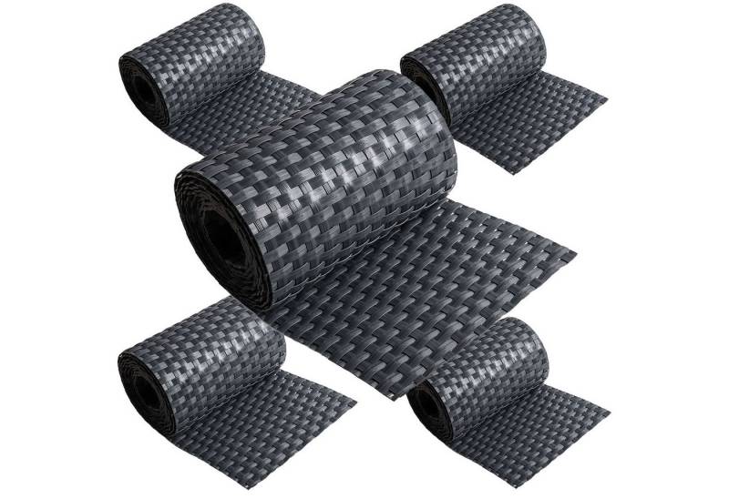 ECI Tools Sichtschutzstreifen Poly-Rattan Sichtschutzstreifen für Doppelstabzaun, (Rolle, 5-St), 19x255 cm von ECI Tools