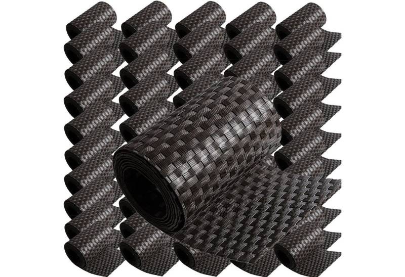 ECI Tools Sichtschutzstreifen Poly-Rattan Sichtschutzstreifen für Doppelstabzaun, (Rolle, 50-St), 19x255 cm von ECI Tools