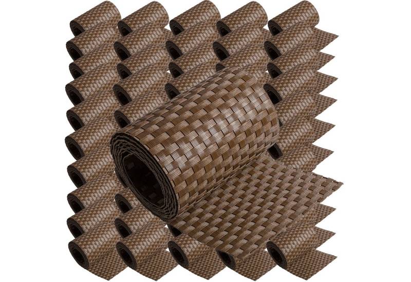 ECI Tools Sichtschutzstreifen Poly-Rattan Sichtschutzstreifen für Doppelstabzaun, (Rolle, 50-St), 19x255 cm von ECI Tools