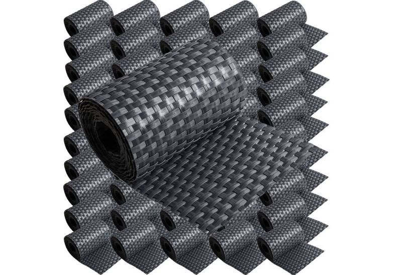 ECI Tools Sichtschutzstreifen Poly-Rattan Sichtschutzstreifen für Doppelstabzaun, (Rolle, 50-St), 19x255 cm von ECI Tools