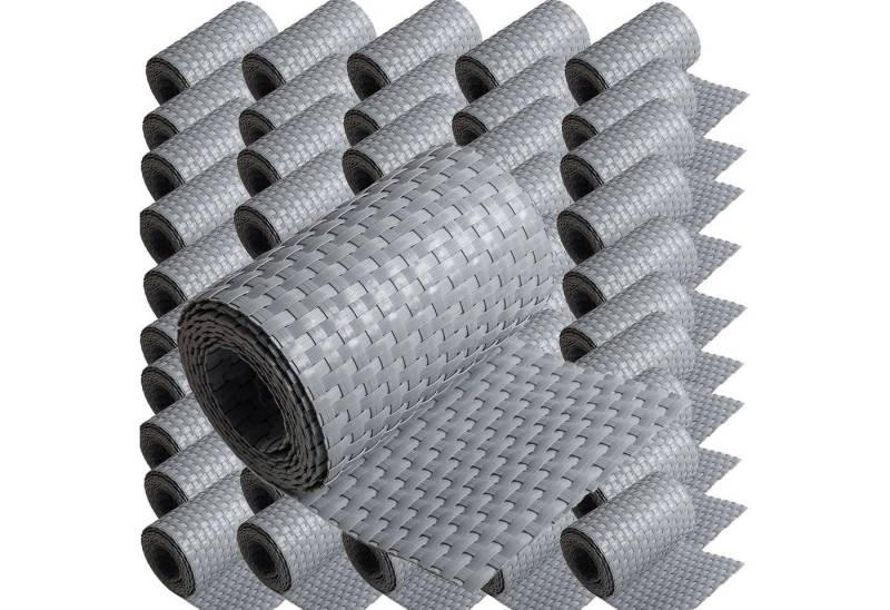 ECI Tools Sichtschutzstreifen Poly-Rattan Sichtschutzstreifen für Doppelstabzaun, (Rolle, 50-St), 19x255 cm von ECI Tools