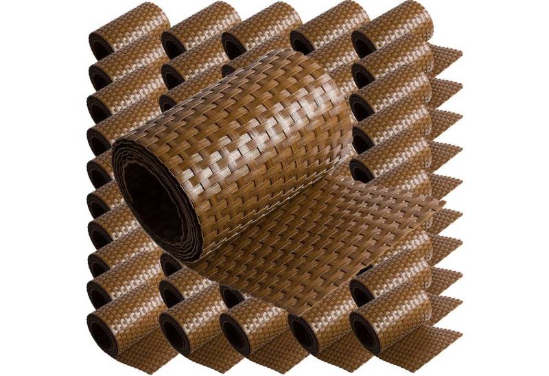 ECI Tools Sichtschutzstreifen Poly-Rattan Sichtschutzstreifen für Doppelstabzaun, (Rolle, 50-St), 19x255 cm von ECI Tools