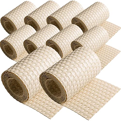 10 x Poly-Rattan Sichtschutzstreifen für Doppelstabzaun Doppelstab Matten Flechtzaun 19|255 cm Creme von ECI