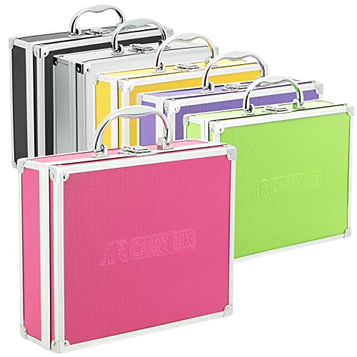 AR Carry Box® Kleiner Alukoffer Werkzeugkoffer Aluminium Koffer leer 260x210x80mm Farbe Alu/Pink von ECI