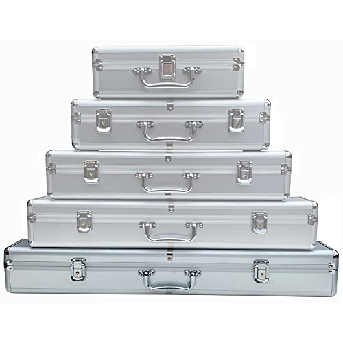 Aluminium-Koffer Alu-Box länglich leer Instrumentenkoffer Flötenkoffer (LxBxH) 70 x 10 x 10 cm Messinstrumente Aufbewahrung von ECI