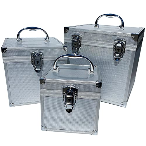 ECI Aluminium Koffer Silber Leer Box Würfelform Werkzeugkoffer 15x15x15 cm mit Rasterschaum von ECI