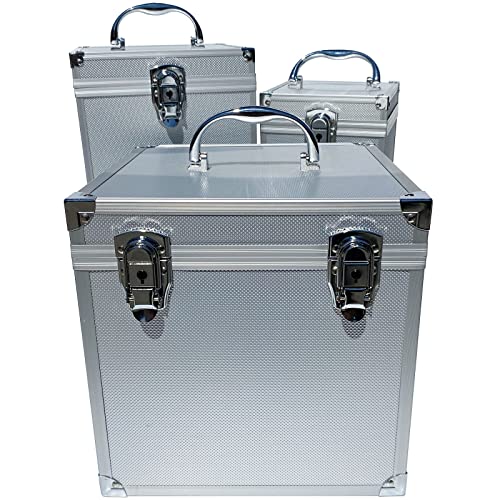 ECI Aluminium Koffer Silber Leer Würfelform Box Werkzeugkoffer 25x25x25 cm mit Rasterschaum von ECI