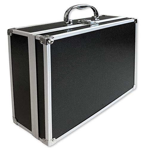 ECI® Aluminium Koffer Schwarz mit Würfelschaum Leer-Koffer Alukoffer Alu Box Werkzeugkoffer LxBxH 300 x 250 x105 mm von ECI