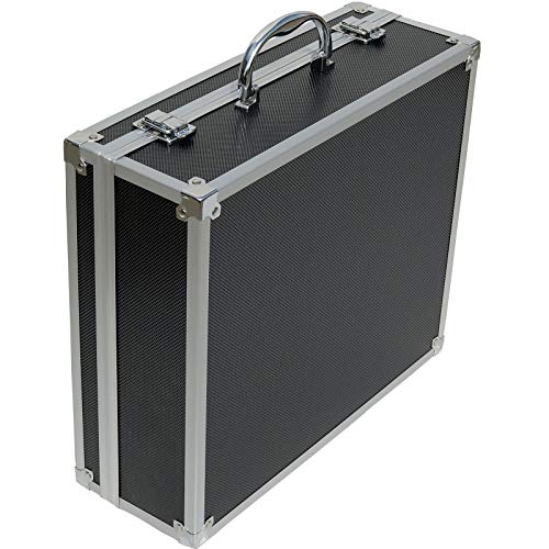ECI® Aluminium Koffer Schwarz mit Würfelschaum LxBxH 350 x 300 x120 mm Leer-Koffer Alukoffer Alu Box von ECI