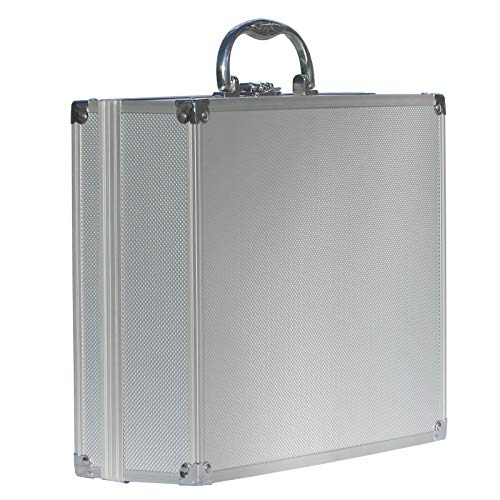 ECI® Aluminium Koffer Silber mit Würfelschaum Leer-Koffer Alukoffer Alu Box Werkzeugkoffer LxBxH 300 x 250 x100 mm von ECI