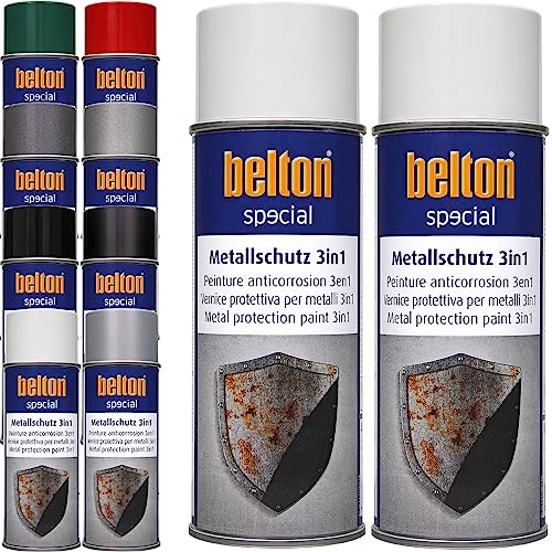 ECI 2x Belton Metallschutzlack 3in1 400 ml Metallschutzfarbe Schutzlack Rostschutzfarbe Rostschutzlack Farbe nach Wahl (Reinweiß) von ECI