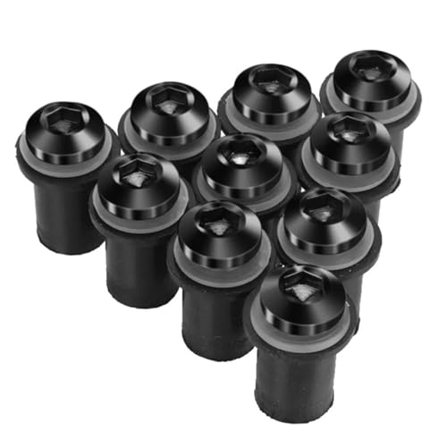 ECKBRJA Für K&awasaki ZX6R ZX-6R ZX 6R ZX7R ZX9R ZX10R ZX-10R ZX12R ZX14R ER5 10 Stück M5 Windschutzscheibe Windschotter Schrauben Kits Motorrad-Schraubensatz(Schwarz) von ECKBRJA