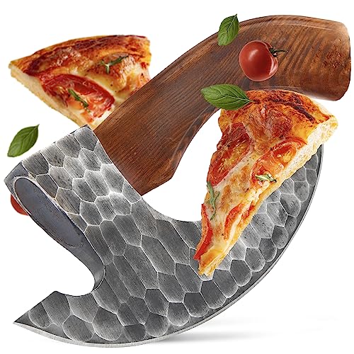 ECKWIN® Pizzaschneider | Wiegemesser für Pizza, Kräuter, & Co | Perfekte Männer Geschenke | Pizzamesser | Pizza Axt Wikinger | Pizza Zubehör für Männer (Vermund) von ECKWIN