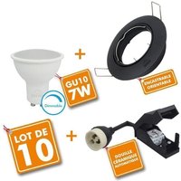 Set mit 10 x Downlight schwarz orientierbar komplett LED 7W Dimmbar eq 60W Farbtemperatur: Kaltes Weiß 6000K Set mit 10 x Downlight schwarz orientierbar komplett LED 7W Dimmbar eq 60W Farbtemperatur: Kaltes Weiß 6000K von ECLAIRAGE DESIGN