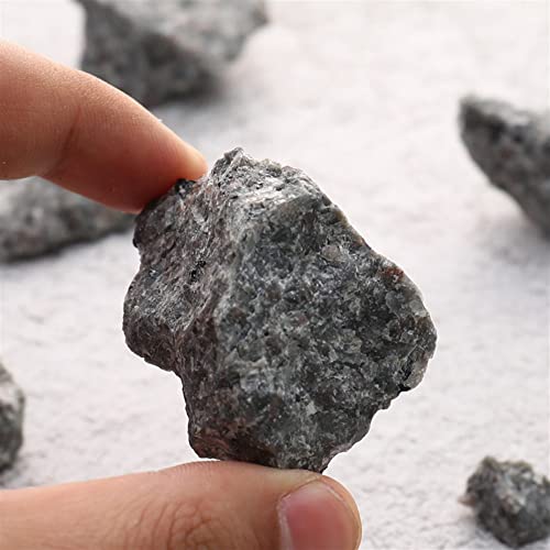 ECLAYA Natural Magic Natural Flame Fire Stone Syenit mit fluoreszierendem Sodalith-Rough Steinmineralexemplar (Color : 100g 4-5cm) von ECLAYA