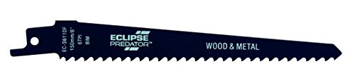 Eclipse Professional Tools EC-S611DF Predator Säbelsäge-Blätter zum Schneiden von Holz und Metall, aus Bimetall, 150 mm x 6 ZpZ, 5 Stück von Eclipse Professional Tools