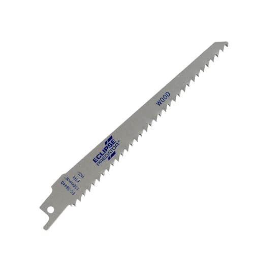Eclipse Professional Tools EC-S644D Predator Säbelsäge-Blätter zum Schneiden von Holz und Verbundstoffen, hochfester Karbonstahl, 150 mm x 6 ZpZ, 5 Stück von ECLIPSE