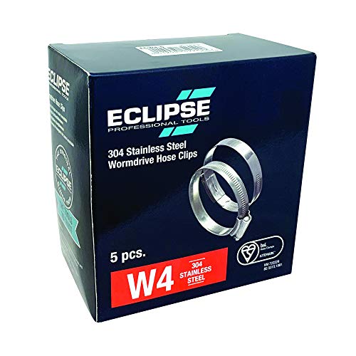 Eclipse Professional Tools ECW4-5 W4 304 Edelstahl-Schneckengewindeschellen 90mm-120mm Box à 5 von ECLIPSE