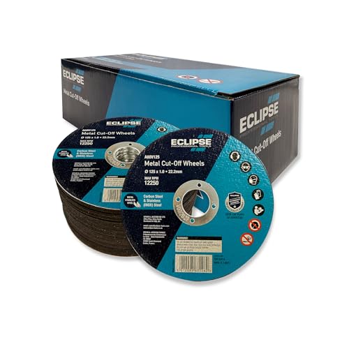 Eclipse Professional Tools A60V125BP Ultradünne Trennscheiben 125 mm - Präzise Schnitte - ideal für Metall, Keramik, Glas und Verbundwerkstoffe - Packung mit 100 Klingen von ECLIPSE