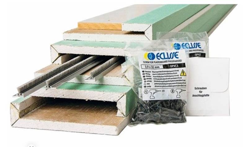 Eclisse Gipskarton-Laibung,1-FLG.GIPSKARTON-Aufbau auf CW 100-fürWS.150mm-Für Holztürblatt von ECLISSE