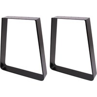 71 cm Trapez-Tischbeine Massiver Stahl, Schwarz, Strapazierfähig | 2Er-Set von ECLV
