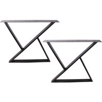 71 cm Z-Förmige Tischbeine Aus Stahl Schwarz Pulverbeschichtet, Diy Esszimmer/Schreibtisch | 2Er Set von ECLV