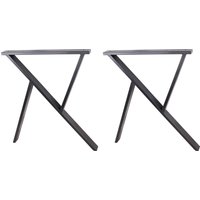 R-Förmige Stahl Tischbeine 71 cm Schwarze Pulverbeschichtete Ess - Oder Schreibtischbeine von ECLV