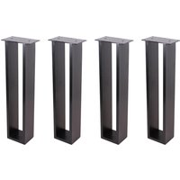 Stahl Esstisch Beine Schwarz Pulverbeschichtet, Strapazierfähig | 4Er-Set von ECLV