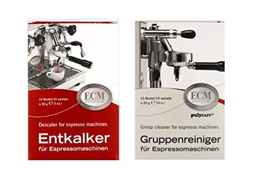 ECM Entkalker & Gruppenreiniger für Espressomaschinen je 10 Tüten Sparset Bundle von ECM