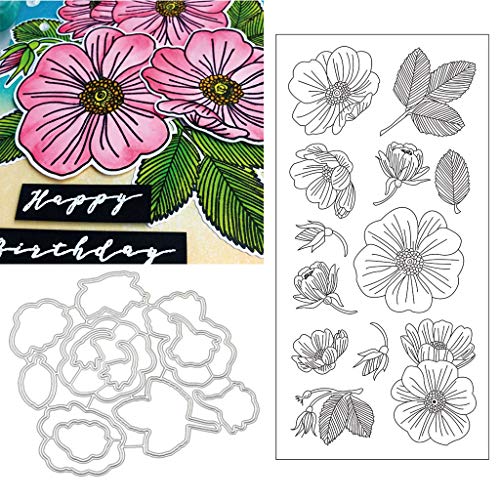 1 Satz Blüte Blumen DIY Stanzschablonen Und Stempel Scrapbooking Stanzmaschine Schablonen Stanzformen Für Cuttle Bug Und Andere Embossing Machine von ECMQS