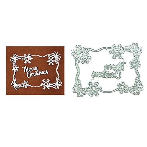 ECMQS Frohe Weihnachten Schneeflocken DIY Stanzschablone, Scrapbooking Prägeschablonen Stanzformen Schablonen Für Scrapbooking von ECMQS