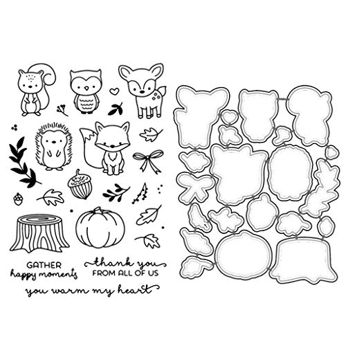 ECMQS Transparenter Stempel mit Cartoon-Tieren und Stanzform, exquisite transparente Stempel-Stanzteile-Kombination für DIY-Sc ECMQS Transparenter Stempel mit Cartoon-Tieren und Stanzform, exquisite transparente Stempel-Stanzteile-Kombination für DIY-Sc von ECMQS
