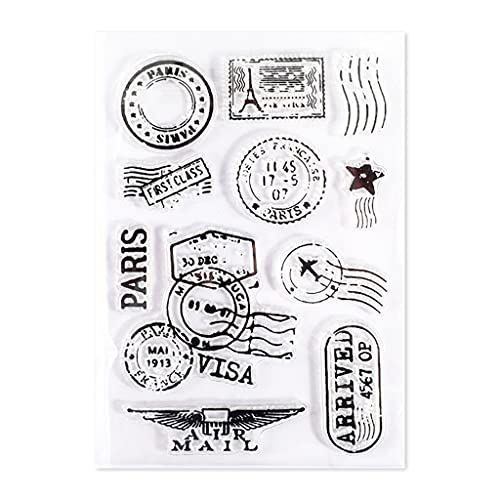 Retro Multielement Transparente Briefmarke, Silikon Stempel Set, Clear Stamps,DIY Scrapbooking Werkzeug Bastelei von ECMQS