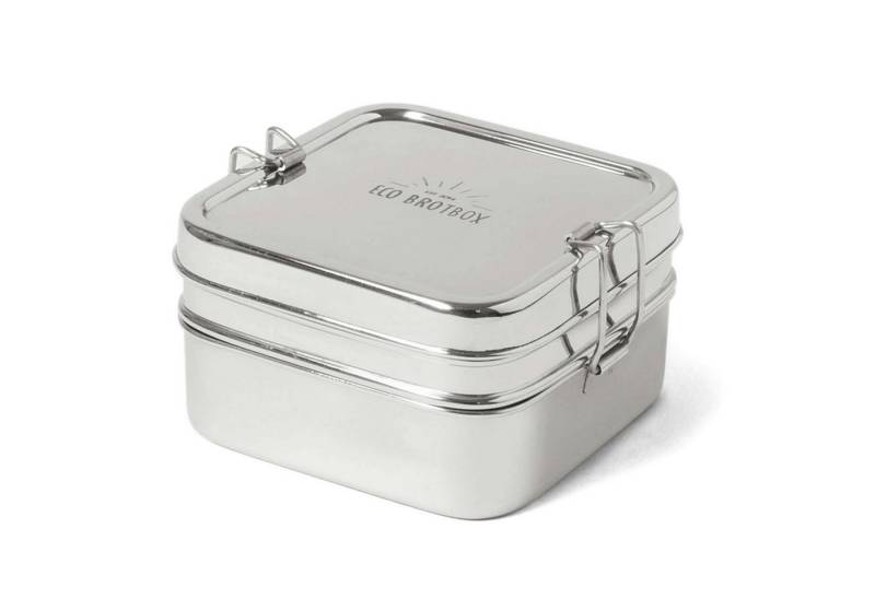 ECO Brotbox Lunchbox Cube Box XL, Edelstahl, zweilagig, spülmaschinengeeignet, plastikfrei von ECO Brotbox