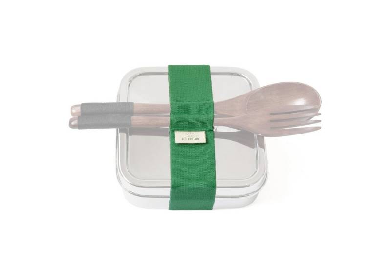 ECO Brotbox Lunchbox Gummiband mit Besteckaufnahme (L), Baumwolle und Kautschuk, plastikfrei: aus Kautschuk und Baumwolle von ECO Brotbox