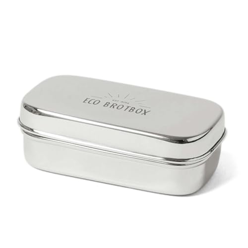 ECO Brotbox Snackbox XL kleine Snackdose aus Edelstahl | Lebensmittelecht ohne Schadstoffe | spülmaschinenfest mit 200 ml Füllvolumen | für kleine Snacks unterwegs oder zuhause aufbewahren von ECO Brotbox