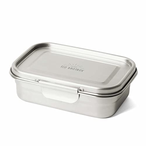 ECO Brotbox Yumi+ (L) Brotdose aus Edelstahl inklusive Gummiband | Lunchbox ohne Schadstoffe | spülmaschinenfest mit 1,1 L Füllvolumen | Zum Mitnehmen von Essen oder Aufbewahren von ECO Brotbox