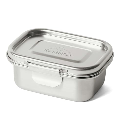 ECO Brotbox Yumi+ (S) auslaufsichere Brotdose aus Edelstahl inklusive Gummiband | Lunchbox ohne Schadstoffe | 500 ml Füllvolumen | Zum Mitnehmen von Essen oder zuhause aufbewahren von ECO Brotbox